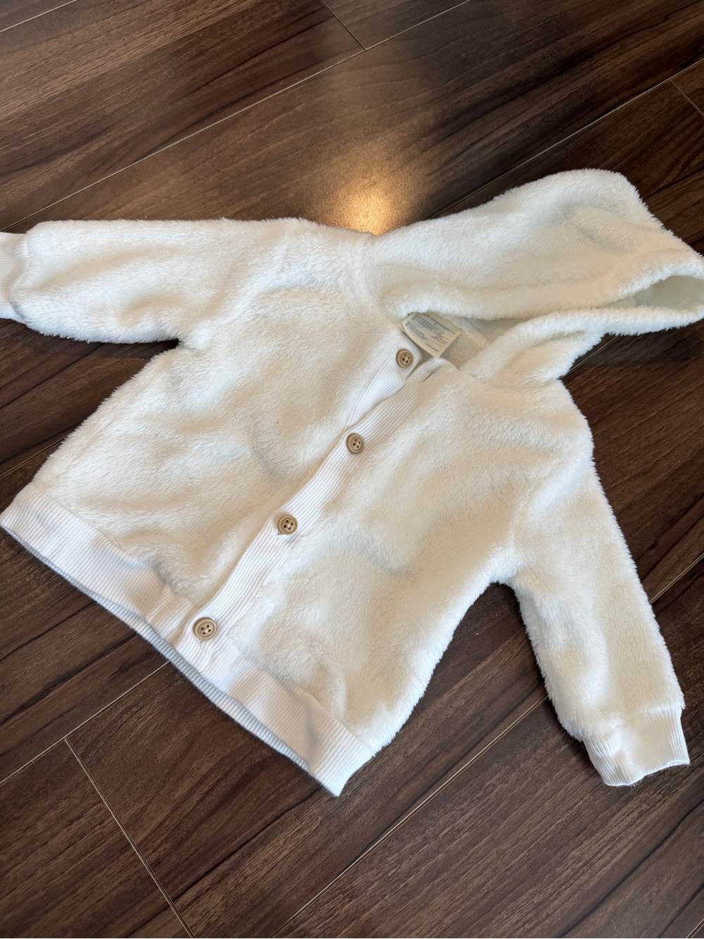 Soft Hooded Baby Cardigan - White 0-3 months